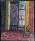 Vintage Art Room Original interior Oil Painting Sweden 1947