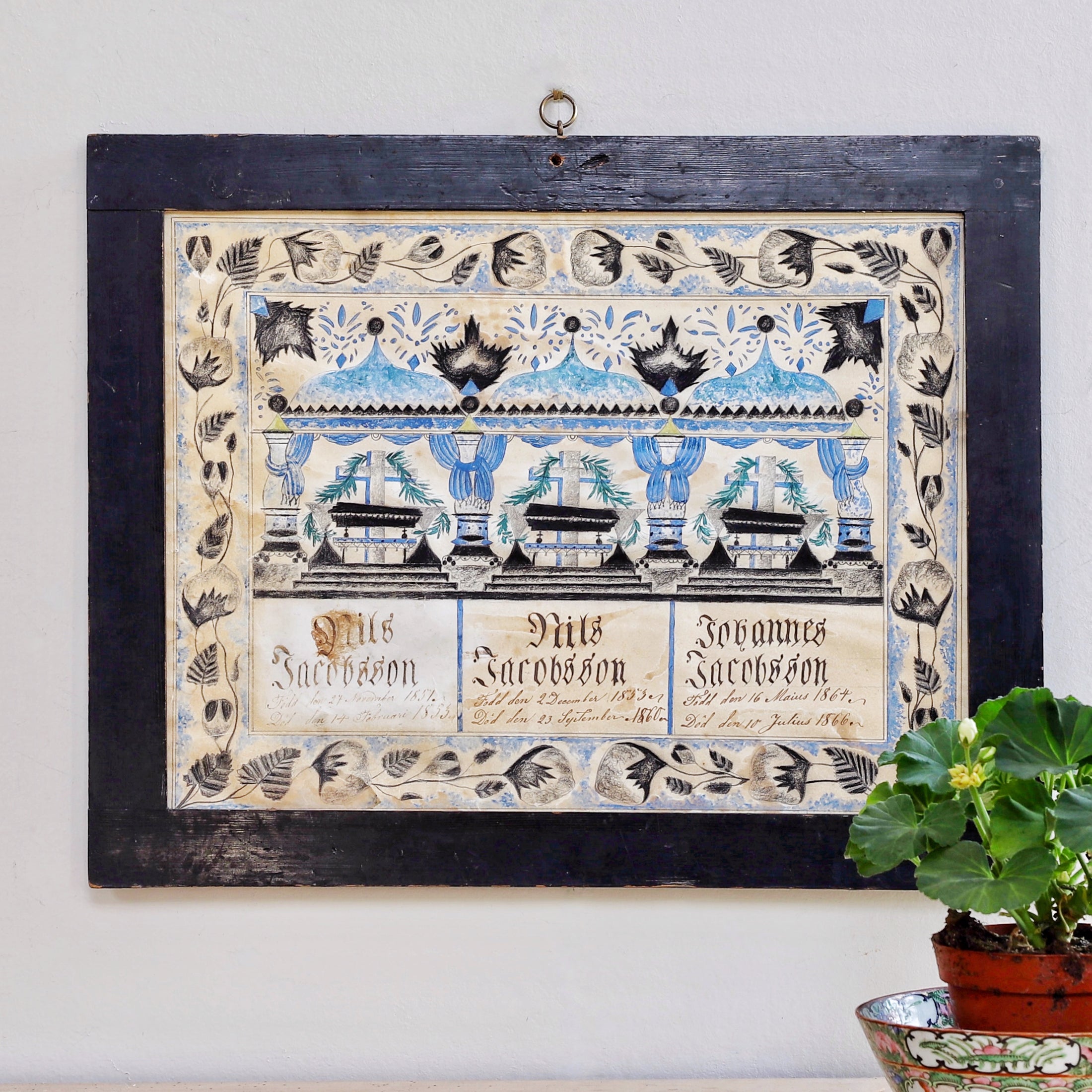 Vintage Art Room Folk Art  From Sweden
