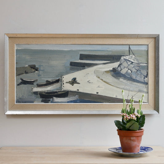 Mid Century Coastal Oil Painting By A Erwö Sweden