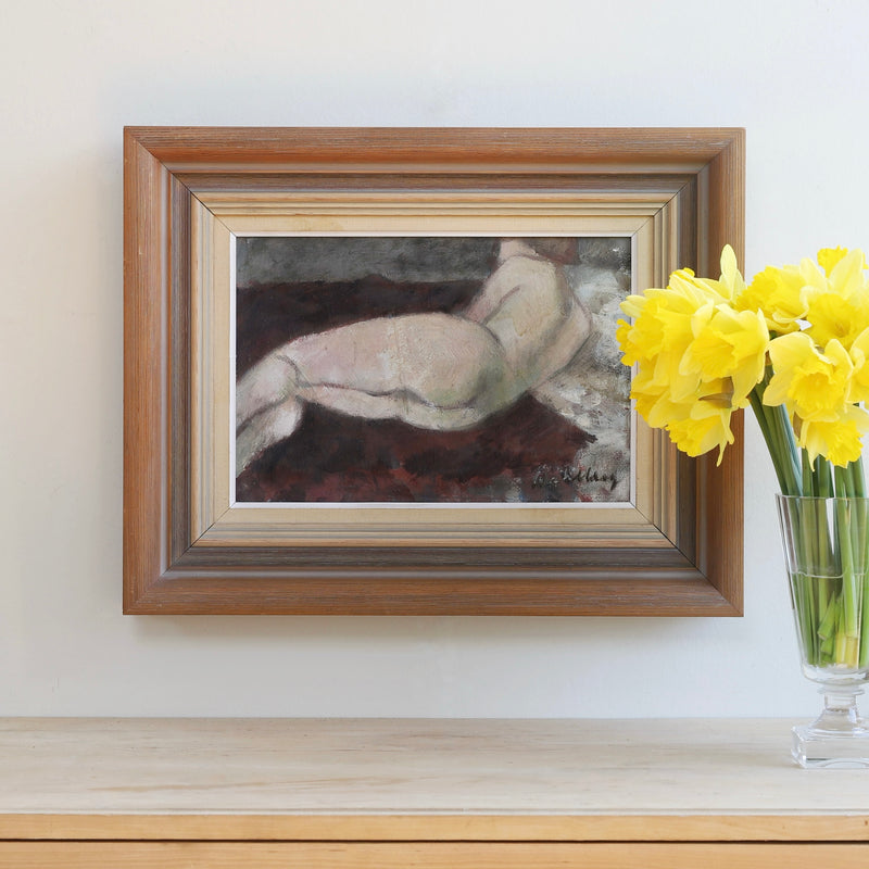 Original Vintage Mid Century Figurative Painting From Sweden