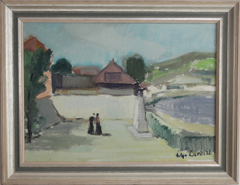 Mid Century Vintage Oil Painting From Sweden By H Cardell