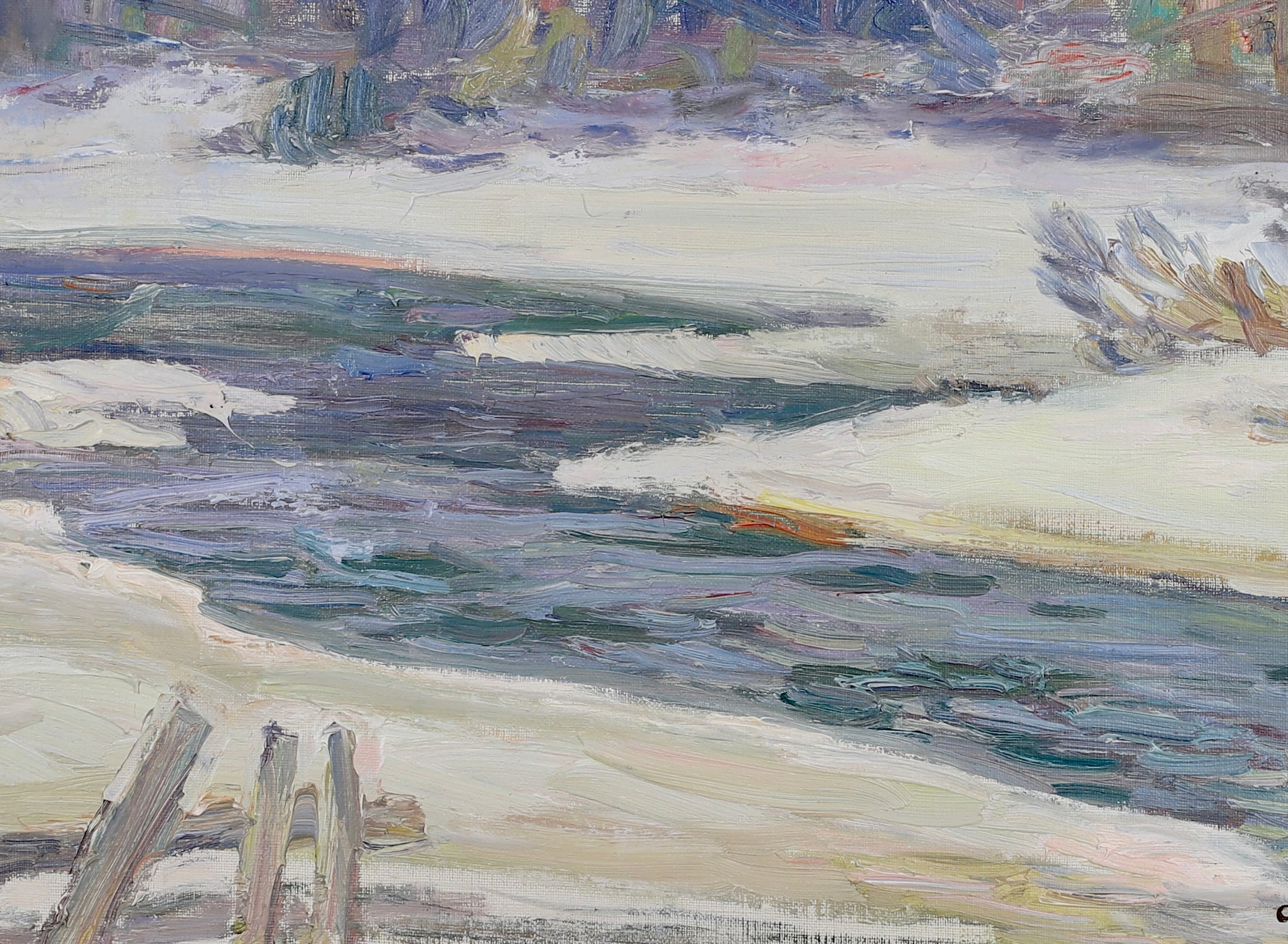 Mid Century Vintage Winterscape From Sweden by O Axelsson