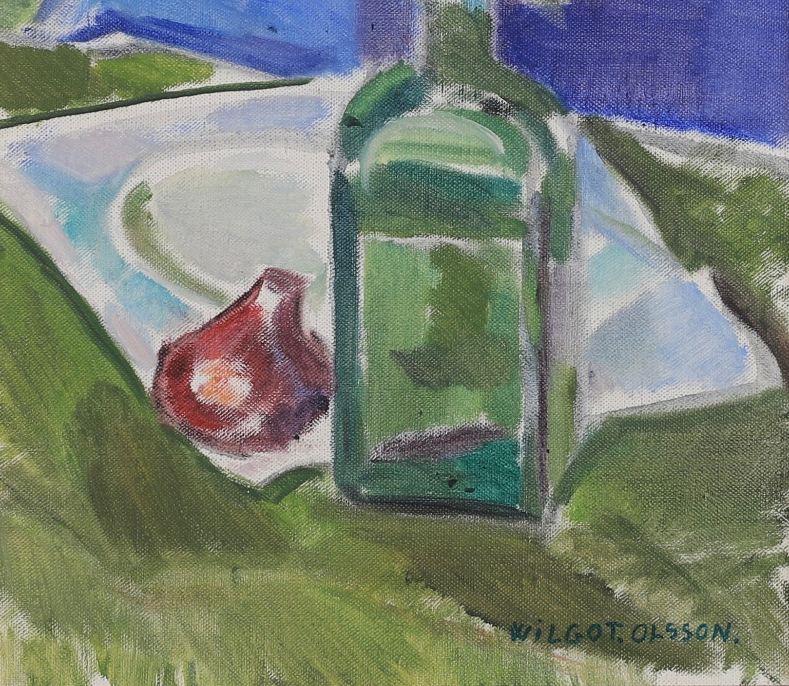 Vintage Art Room Oil Painting Still Life From Sweden