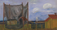 Load image into Gallery viewer, Original Vintage Harbor Scene Oil Painting From  Sweden 1952
