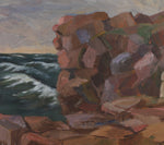 Vintage Coastal Painting by O Schalin from Sweden 1955