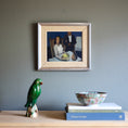 Load image into Gallery viewer, Mid Century Original Dining Scene Oil Painting from Sweden
