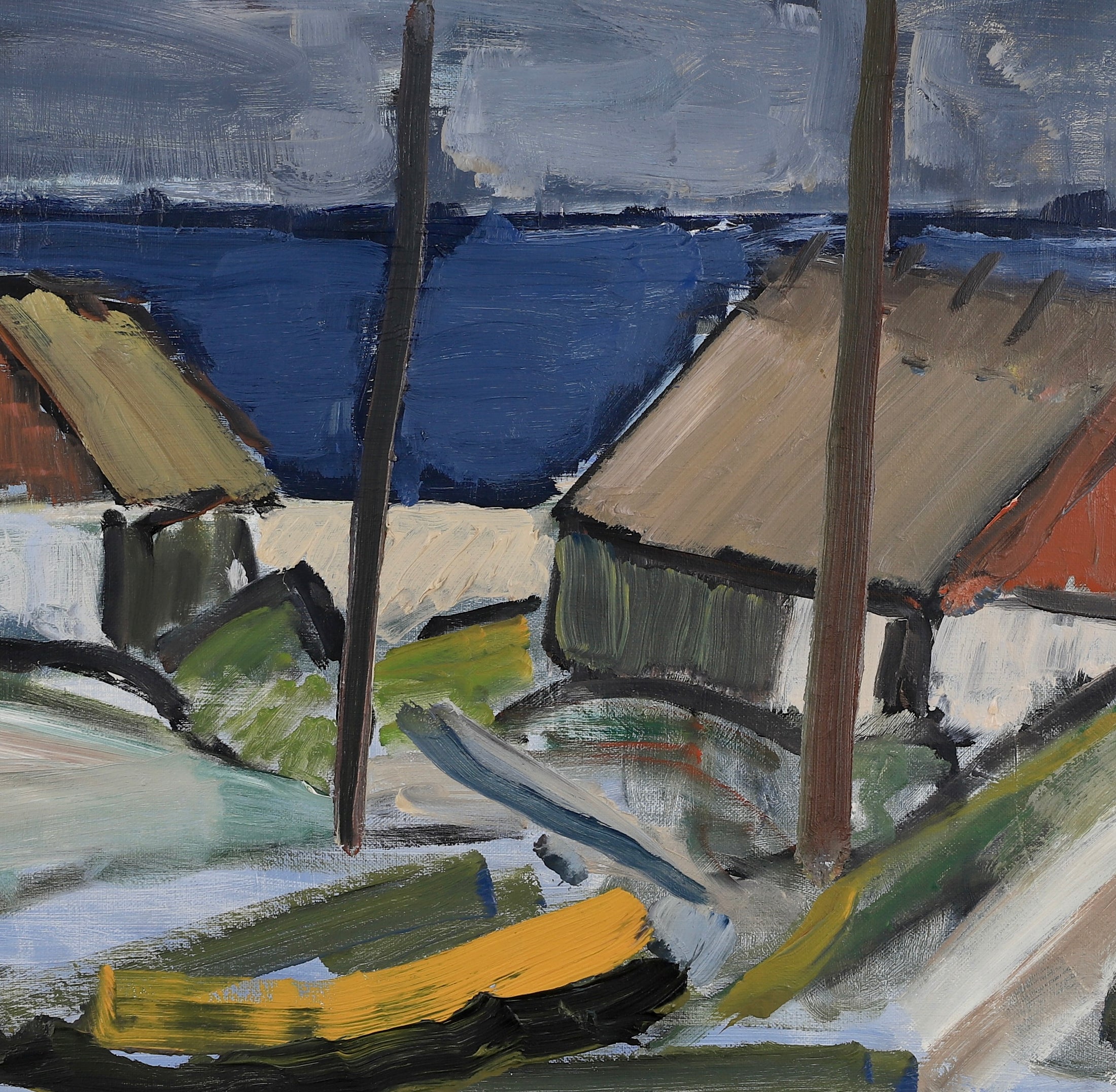 Vintage Original Coastal Oil Painting From Sweden