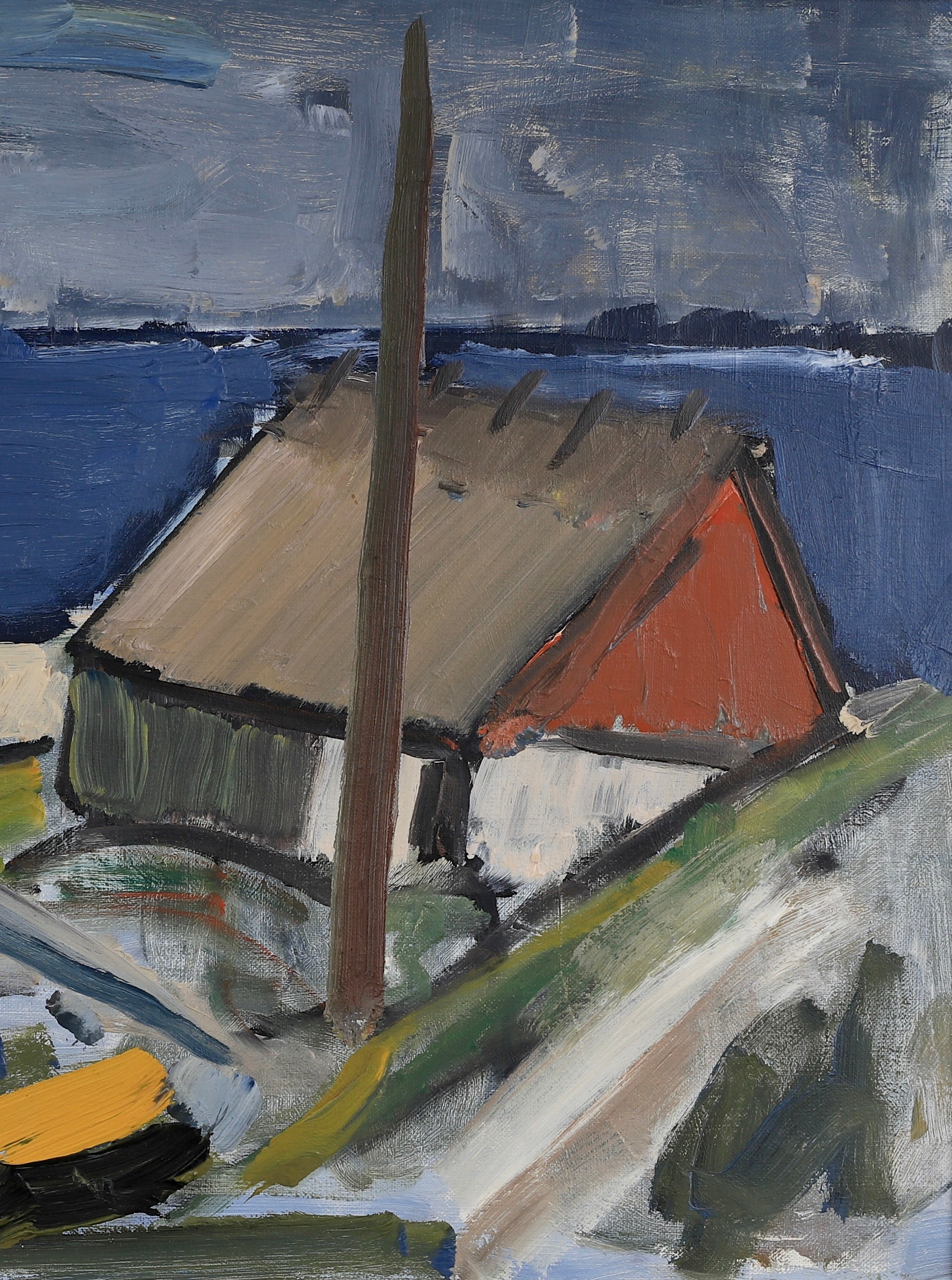 Vintage Original Coastal Oil Painting From Sweden