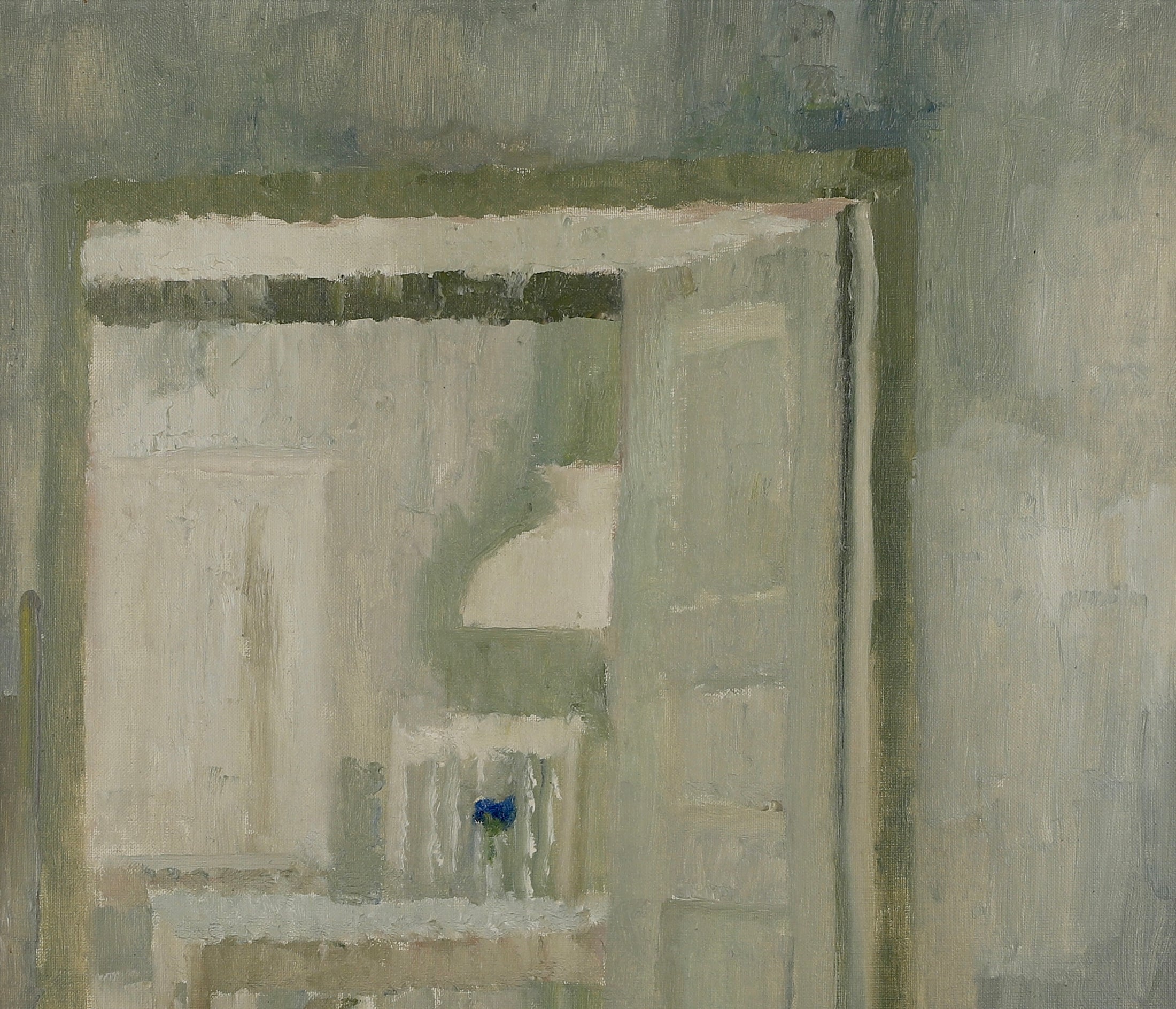 Vintage Art Room Original Interior Oil Painting from Sweden 1968