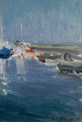 Load image into Gallery viewer, Mid Century Original Harbor Oil Painting From Sweden 1973
