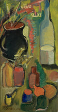 Load image into Gallery viewer, Original Still Life Oil Painting Vintage Mid Century Sweden
