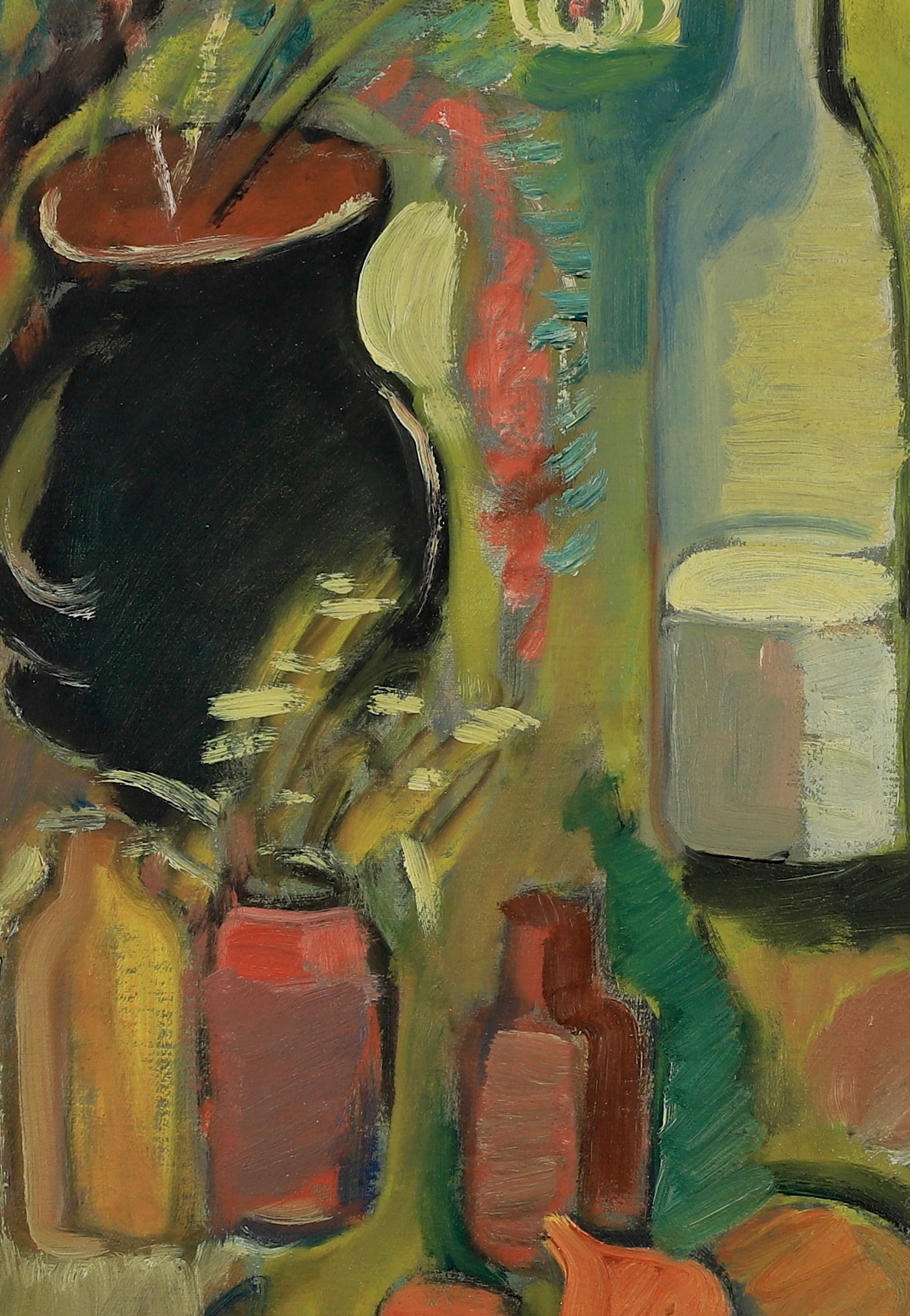 Original Still Life Oil Painting Vintage Mid Century Sweden