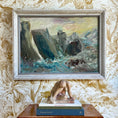Load image into Gallery viewer, Vintage Art Mid Century Original Coastal Oil Painting From Sweden
