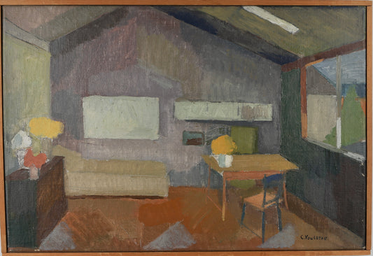 Vintage Art Room Original Artist Atelier Painting from Sweden