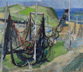 Load image into Gallery viewer, Vintage Art Room Coastal Mid Century Scene Oil Painting
