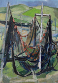 Load image into Gallery viewer, Vintage Art Room Coastal Mid Century Scene Oil Painting
