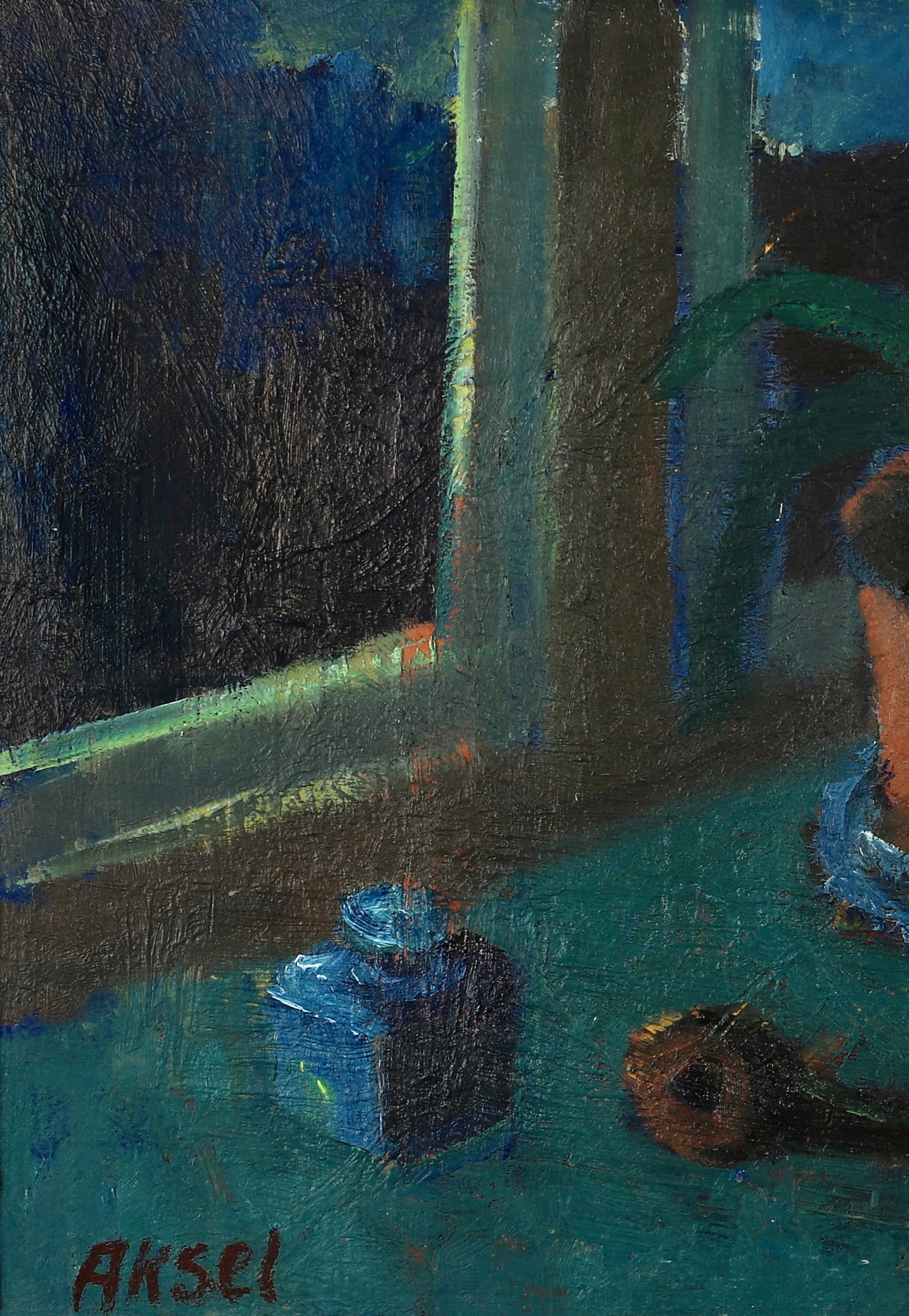 Original Still Life Oil Painting Vintage Mid Century Sweden