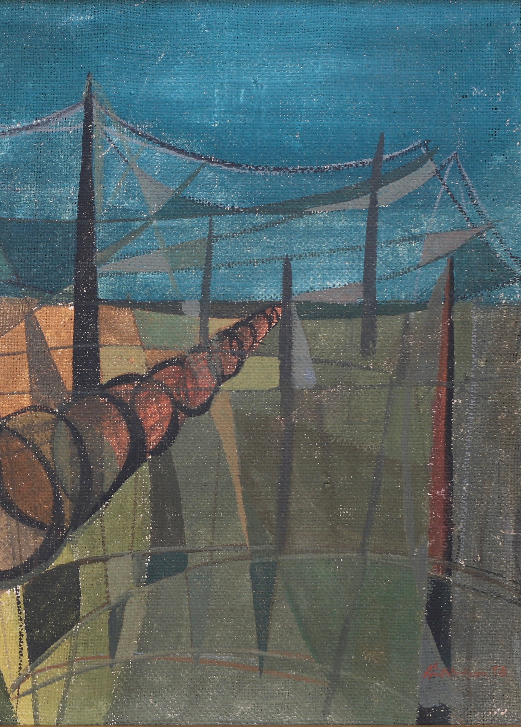 Original Oil Painting Vintage Mid Century From Sweden