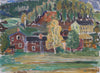 Vintage Mid Century Farm Painting Sweden