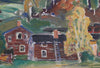 Vintage Mid Century Farm Painting Sweden