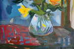 Colorful Mid Century Original Still Life Oil Painting From Sweden