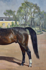 Vintage Art Original Horse Oil Painting From Sweden