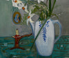 Striking Vintage Art Room Mid Century Still Life Oil Painting