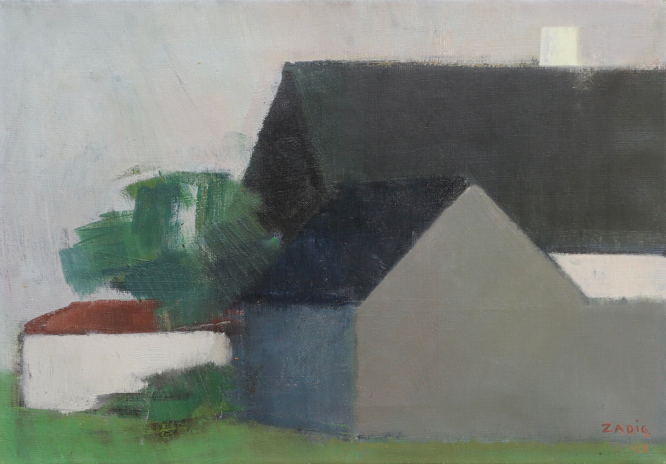 Original Vintage Farmhouse Oil Painting from Sweden