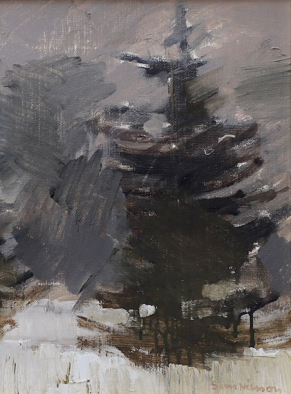 Vintage Art Original Landscape Oil Painting by S Nilsson From Sweden