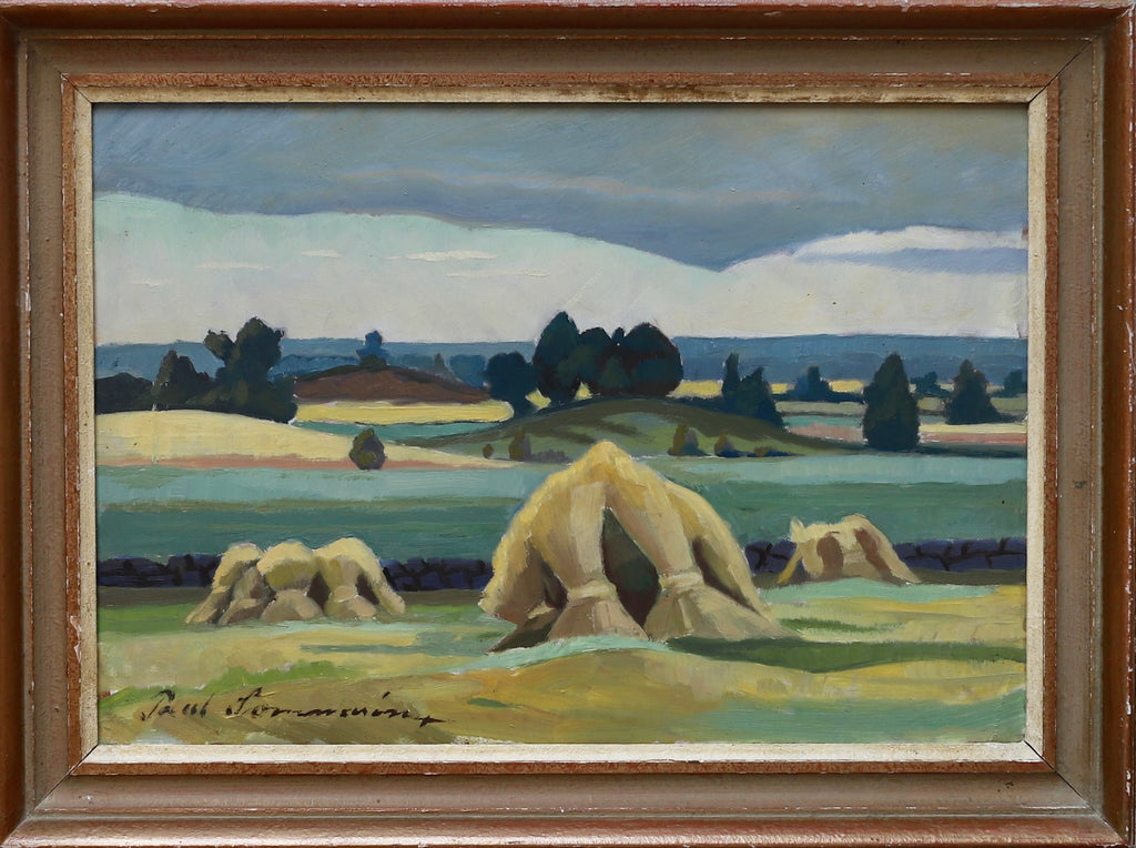 Vintage Mid Century Original Landscape Oil Painting From Sweden