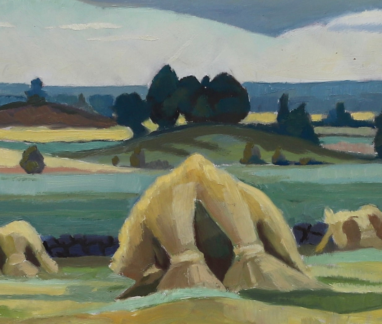 Vintage Mid Century Original Landscape Oil Painting From Sweden