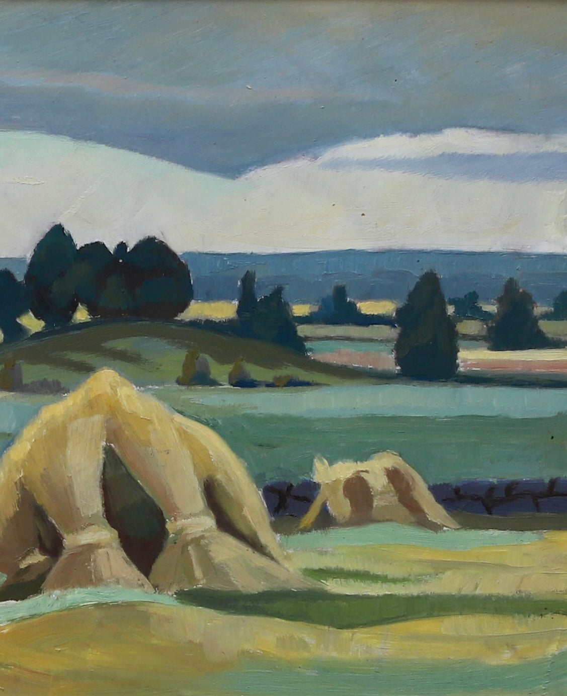 Vintage Mid Century Original Landscape Oil Painting From Sweden