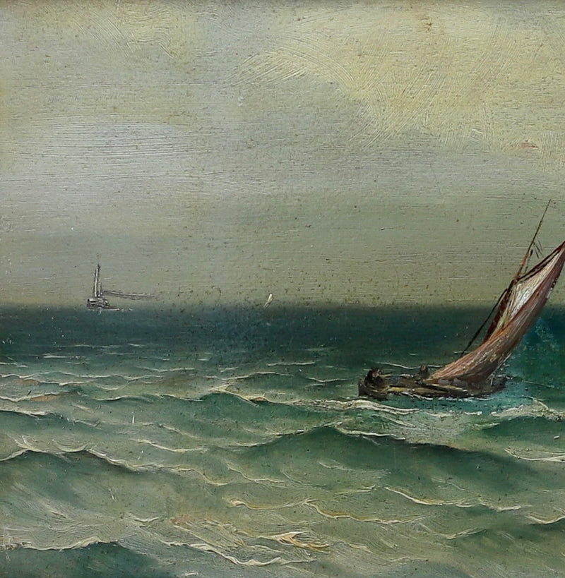 Original Sailboat Oil Painting From Sweden