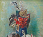 Vintage Mid Century Still Life of Mushrooms Oil Painting From Sweden