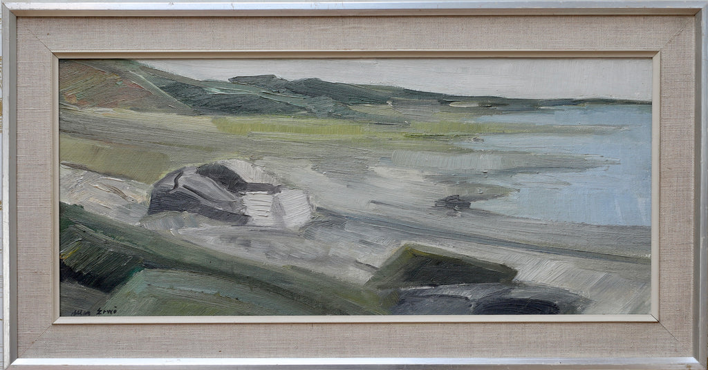 Mid Century Coastal Oil Painting By A Erwö Sweden