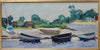 Vintage Art Mid Century Coastal Oil Painting from Sweden