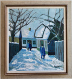 Mid Century Original Oil Painting From Sweden by K Christensen