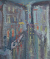 Mid Century Original Parisian Cityscape Oil Painting from Sweden