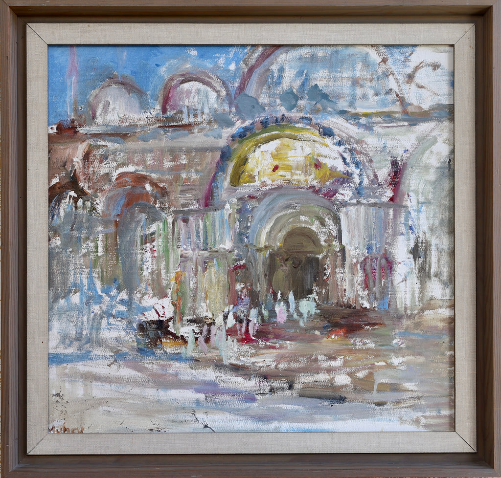 Vintage Art Original Oil Painting of Venice From Sweden