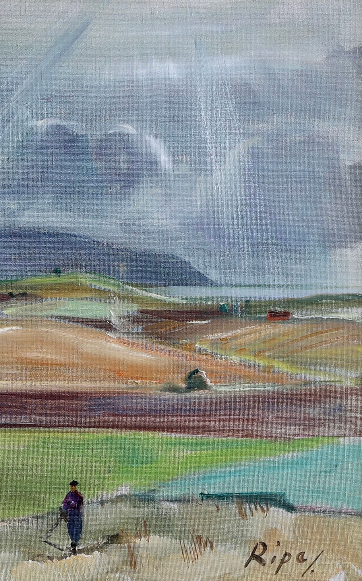 Vintage Original Landscape Oil Painting By H Ripa From Sweden