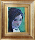 Load image into Gallery viewer, Vintage Art Room Mid Century Girl's Portrait Sweden
