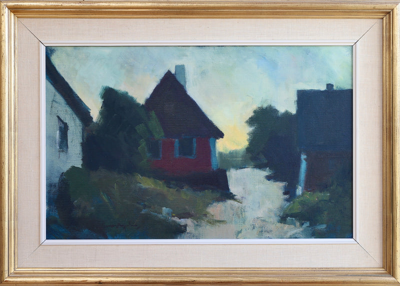 Mid Century Original Landscape Oil Painting From Sweden