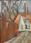 Load image into Gallery viewer, Mid Century Original Cityscape Oil Painting From Sweden
