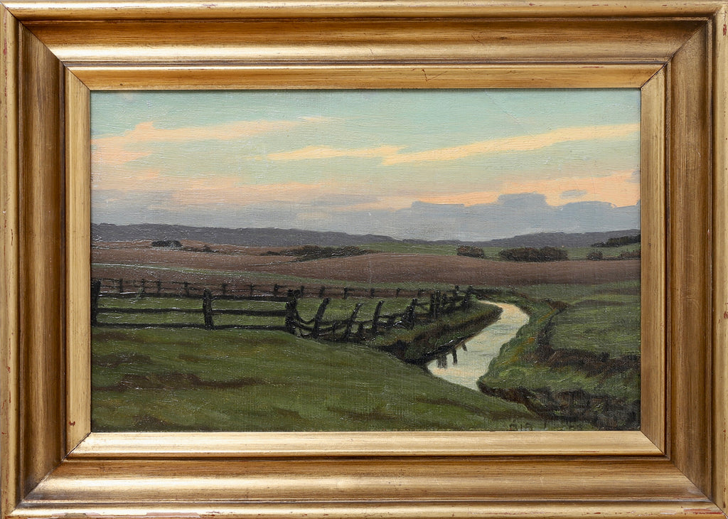 Original Antique Landscape Oil Painting from Sweden