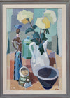 Mid Century Original Still Life Floral Oil Painting Sweden