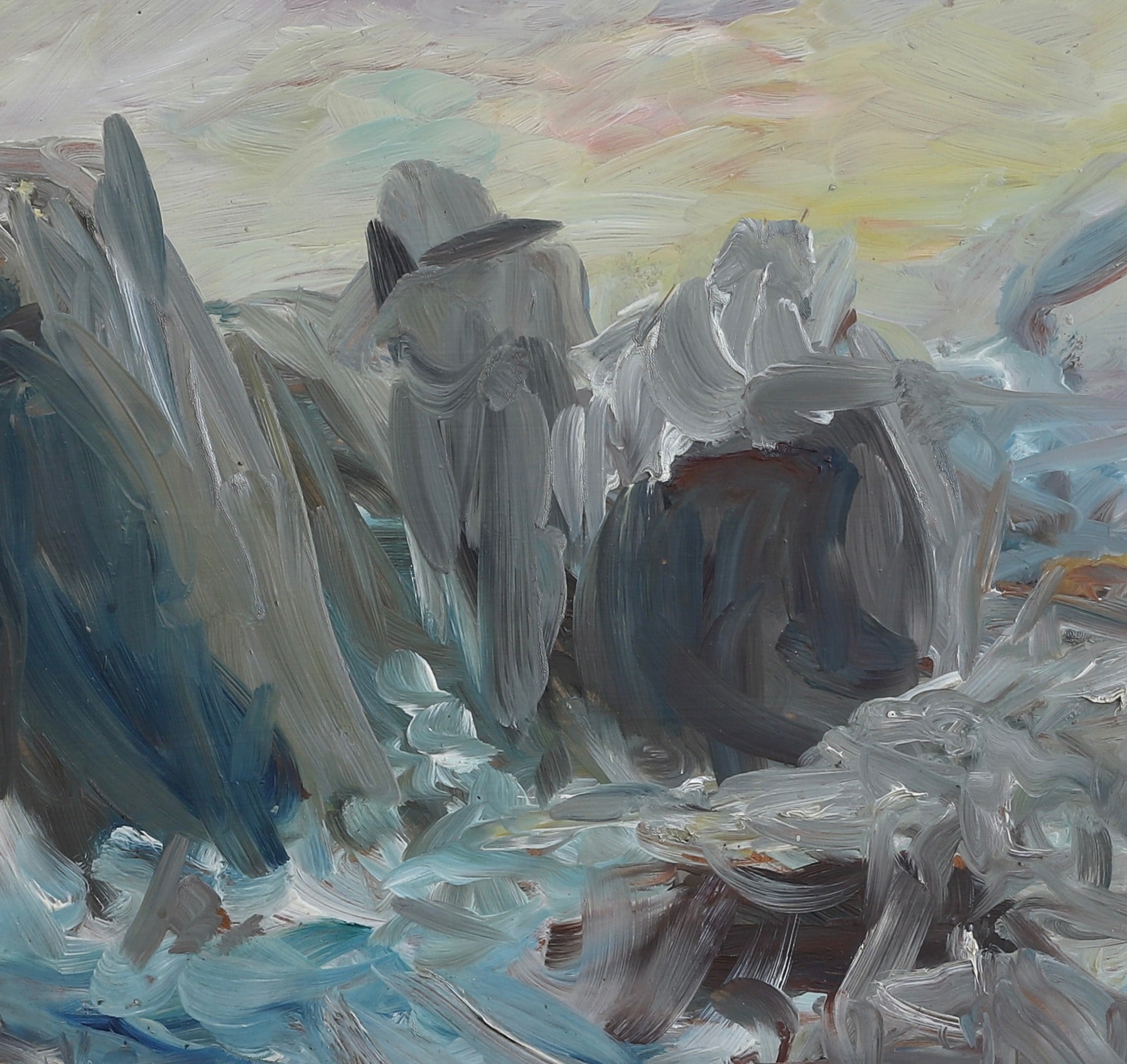 Vintage Art Mid Century Original Coastal Oil Painting From Sweden