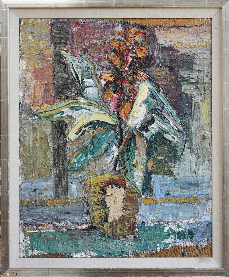 Vintage Mid Century Still Life Oil Painting From Sweden