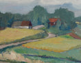 Load image into Gallery viewer, Mid Century Original Vintage Farmhouse Oil Painting from Sweden
