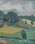 Load image into Gallery viewer, Mid Century Original Vintage Farmhouse Oil Painting from Sweden
