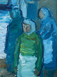 Load image into Gallery viewer, Mid Century Harbor Scene Original Vintage Oil Painting from Sweden
